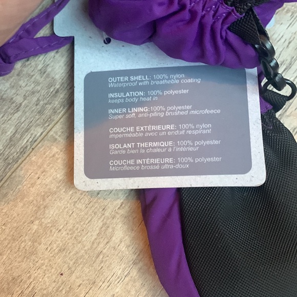 Calikids NWT mittens waterproof purple and black infant baby 6-12 months - Picture 4 of 4